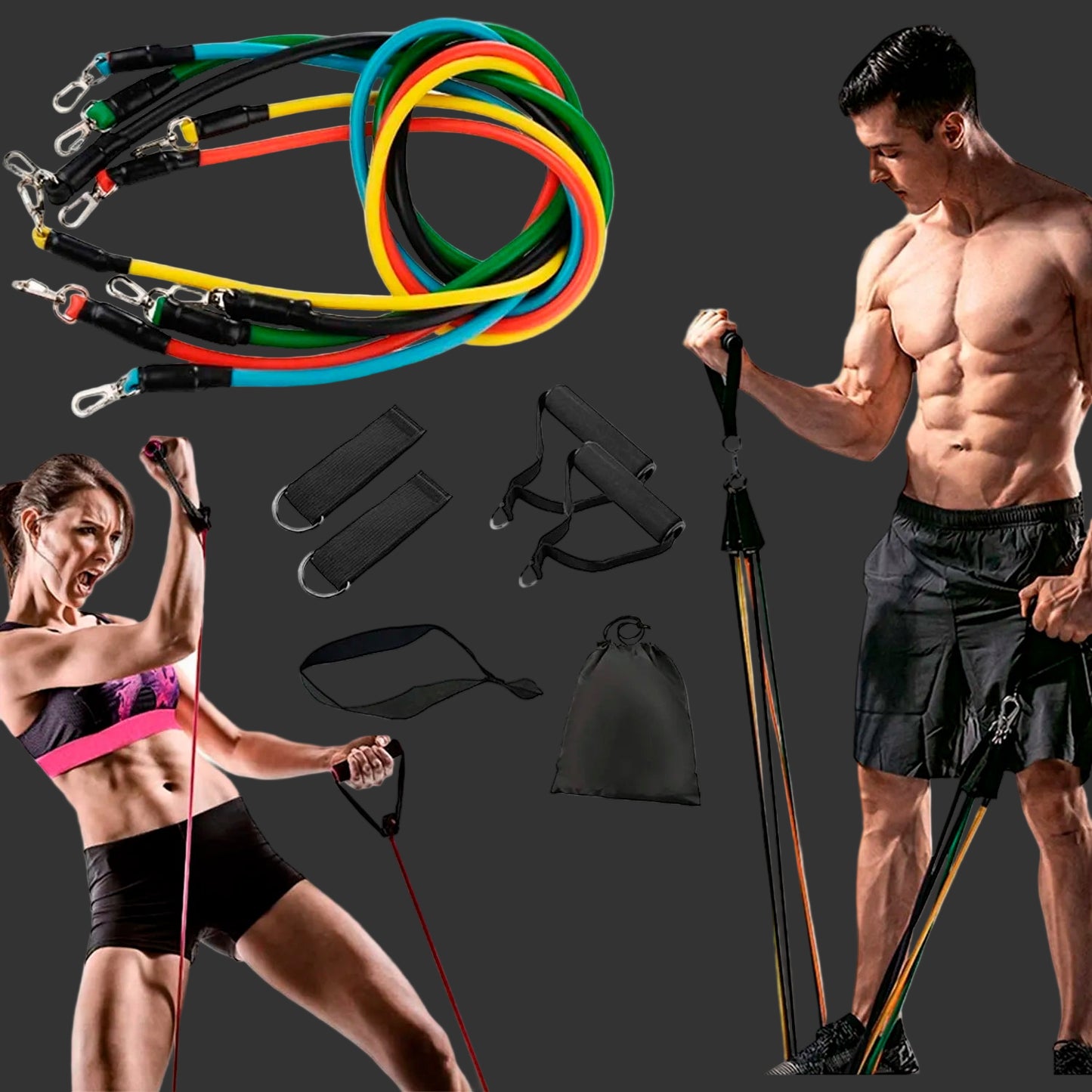 SET DE BANDAS ELASTICAS DE EJERCICIOS